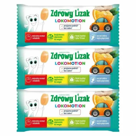 3 x Zdrowy Lizak Mniam - Mniam LOKOMOTION Łezka 6 g - Starpharma