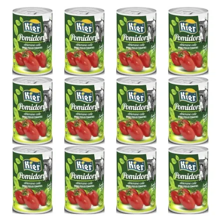 12 x Pomidory Obierane Całe 400 g - Kier