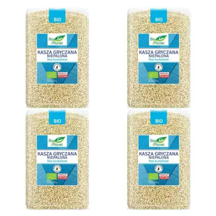 4 x Kasza Gryczana Niepalona Bezglutenowa Bio 2 kg - Bio Planet