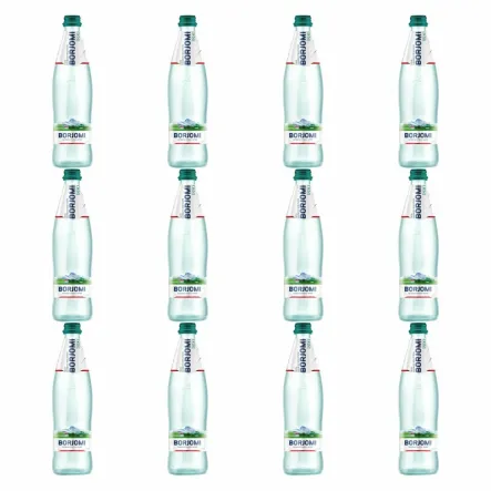 12 x Naturalna Woda Mineralna Naturalnie Wysoko Nasycona CO2 Wysoko Zmineralizowana Butelka Szklana  500 ml - Borjomi