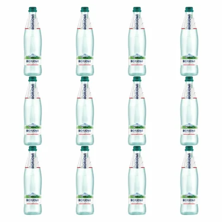 12 x Naturalna Woda Mineralna Naturalnie Wysoko Nasycona CO2 Wysoko Zmineralizowana Butelka Szklana  500 ml - Borjomi