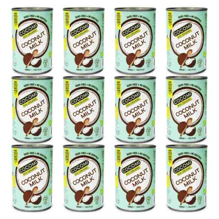 Zestaw 12 x Napój Kokosowy w Puszce 17% Tłuszczu Bio 400 ml Cocomi