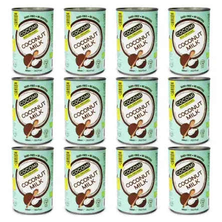 Zestaw 12 x Napój Kokosowy w Puszce 17% Tłuszczu Bio 400 ml Cocomi