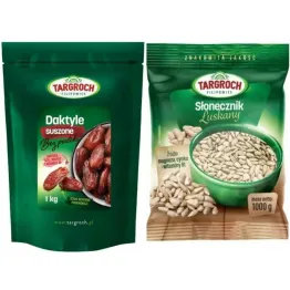 Zestaw Daktyle Suszone Bez Pestek 1 kg + Słonecznik Łuskany 1 kg - Targroch