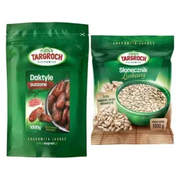 Zestaw Daktyle Suszone Bez Pestek 1 kg + Słonecznik Łuszczony 1 kg Targroch 