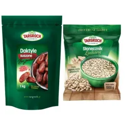 Zestaw Daktyle Suszone Bez Pestek 1 kg + Słonecznik Łuszczony 1 kg Targroch