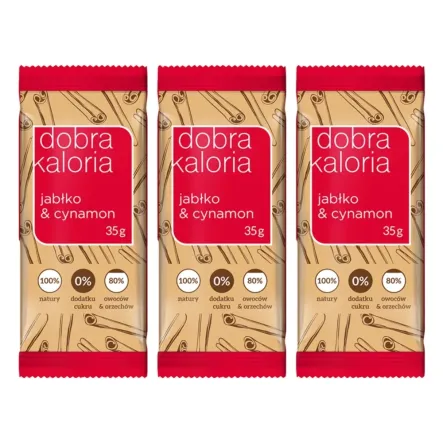 3 x Baton Jabłko i Cynamon 35 g Kubara