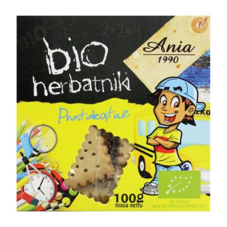 Herbatniki Prostokątne Bio 100 g Bio Ania