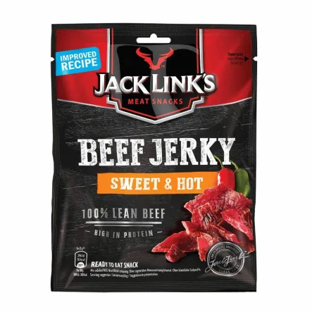 Wołowina w Kawałkach Suszona i Wędzona Sweet & Hot 70 g - Jack Link's - Przecena Krótka Data Minimalnej Trwałości