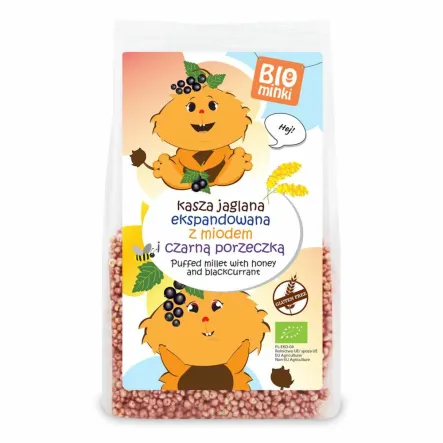 Kasza Jaglana Ekspandowana z Miodem i Czarną Porzeczką Bezglutenowa Bio 170 g - Biominki 