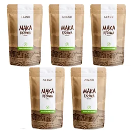 5 x Mąka Ryżowa Biała Bezglutenowa 500 g - Grano