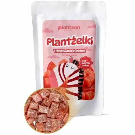 Żelki Truskawkowa Zebra Bez Dodatku Cukru 100 g - Planteon