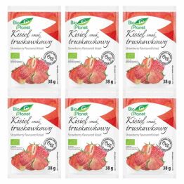 6 x Kisiel o Smaku Truskawkowym z Liofilizowanymi Truskawkami Bez Dodatku Cukru Bio 38 g - Bio Planet