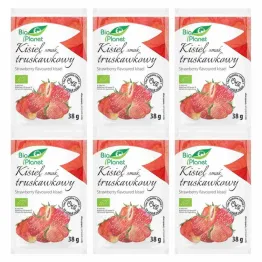6 x Kisiel o Smaku Truskawkowym z Liofilizowanymi Truskawkami Bez Dodatku Cukru Bio 38 g - Bio Planet