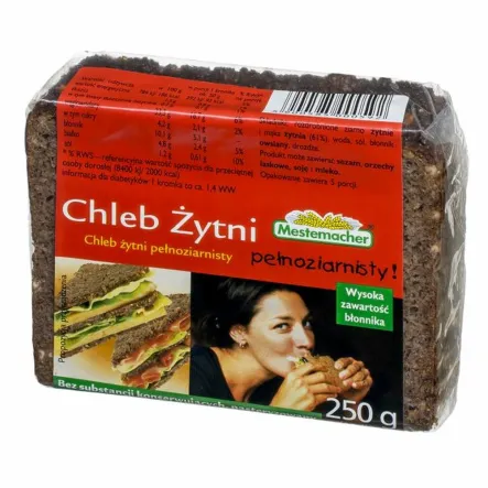 Chleb Żytni Pełnoziarnisty 250 g - Benus - Przecena Krótka Data Minimalnej Trwałości