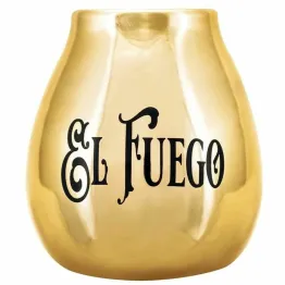 Tykwa Ceramiczna z Logo El Fuego ZŁOTA 300 ml