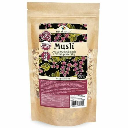 Musli Owsiane z Czekoladą i Czarną Porzeczką Bezglutenowe 500 g - Simpatiko