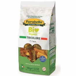 Makaron Kukurydziano - Ryżowy Trójkolorowy Świderki Bezglutenowy Bio 340 g - Farabella