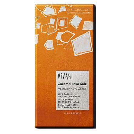 Czekolada Mleczna z Karmelem i Różową Solą Bio 80 g - Vivani (data: 30.07.2025)