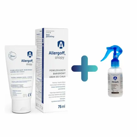 Allergoff Atopy - Powlekająco Barierowy Krem do Ciała 75 ml - ICB Pharma + Allergoff Spray MINI 120 ml - ICB Pharma