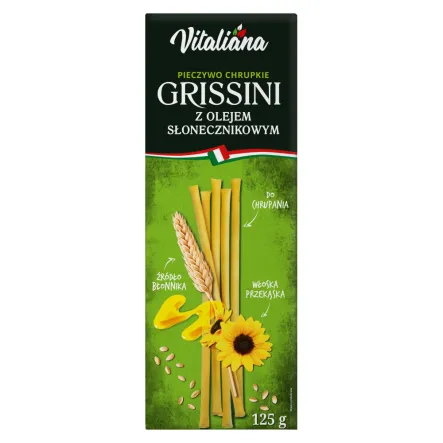  Paluszki Grissini z Olejem Słonecznikowym 125 g NaturAvena