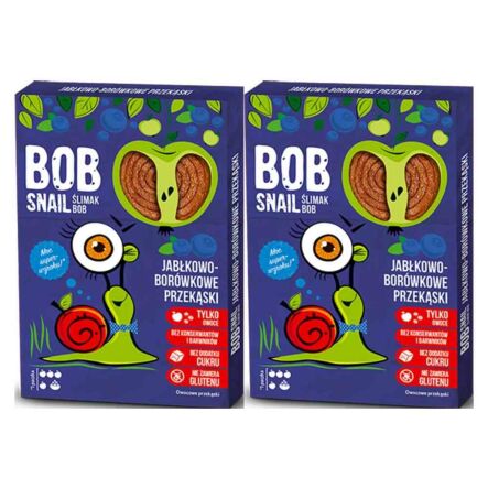 2 x Przekąska Jabłkowo - Borówkowa z Owoców Bez Dodatku Cukru 60 g - Bob Snail
