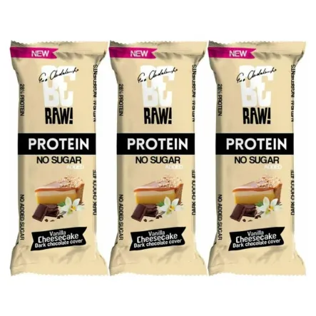 3 x BeRAW Protein 28% Vanilla Cheesecake 40 g - FoodWell