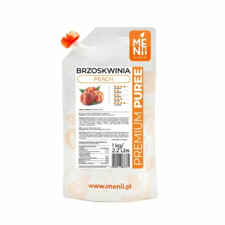Brzoskwinia Premium Puree 1 kg Menii - Wyprzedaż