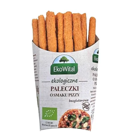 Pałeczki o Smaku Pizzy Bezglutenowe Bio 60 g - Eko Wital (data: 21.10.2025)