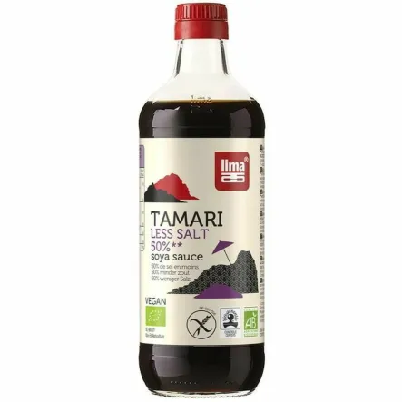 Sos Sojowy Tamari 50% Mniej Soli Bezglutenowy Bio 500 ml - Lima