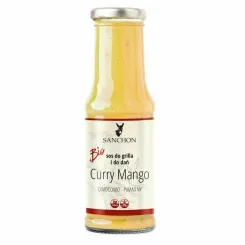 Sos do Grilla i Dań CURRY MANGO Owocowo - Pikantny Bio 210 ml - Sanchon