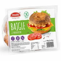 Bajgle z Makiem Bezglutenowe 190 g (2 Sztuki) - Incola