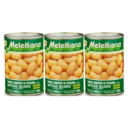 3 x Fasola Biała Hiszpańska „Jaś” 400 g (240 g) - Metelliana