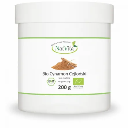 Bio Cynamon Cejloński Mielony 200 g - Natvita
