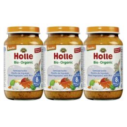3 x Danie Dla Niemowląt Warzywa z Ryżem (Risotto) Bio Demeter 220 g - Holle