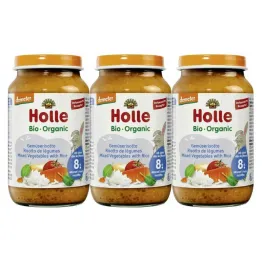 3 x Danie Dla Niemowląt Warzywa z Ryżem (Risotto) Bio Demeter 220 g - Holle