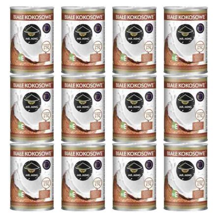 12 x Białe Kokosowe Mleczko 5-7% Tłuszczu 400 ml - Mr. Ming