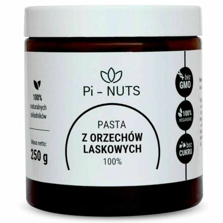 Pasta z Orzechów Laskowych 100% 250 g - PI-NUTS