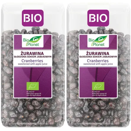 2 x Żurawina Suszona Cięta Słodzona Sokiem Jabłkowym Bio 400 g - Bio Planet