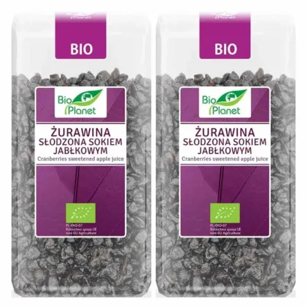 2 x Żurawina Słodzona Sokiem Jabłkowym Bio 400 g - Bio Planet