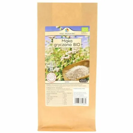 Mąka Gryczana Biała Bezglutenowa BIO 1 kg - Pięć Przemian
