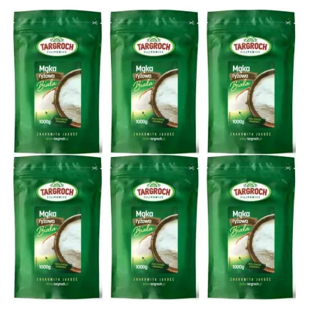 6 x Mąka Ryżowa Biała 1 kg - Targroch