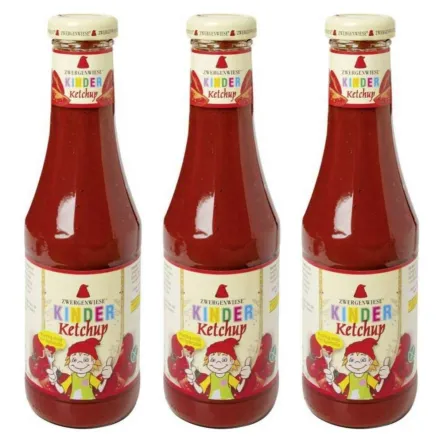 3 x Ketchup Dla Dzieci Słodzony Syropem Jabłkowym Bio 500 ml - Zwergenwiese