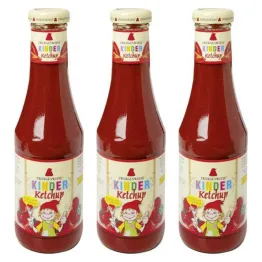 3 x Ketchup Dla Dzieci Słodzony Syropem Jabłkowym Bio 500 ml - Zwergenwiese