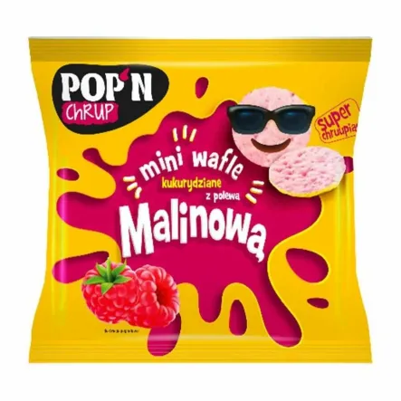 Mini Wafelki Kukurydziane z Polewą Malinową 35 g - Sante