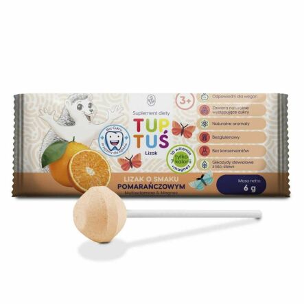 TUPTUŚ Lizak o Smaku Pomarańczowym Multiwitamina z Magnezem - Sweetpharm