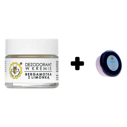 Dezodorant w Kremie Bergamotka z Limonką 55 g - Miodowa Mydlarnia + Masło do Twarzy i Ciała BUZIACZEK - Miodowa Mydlarnia