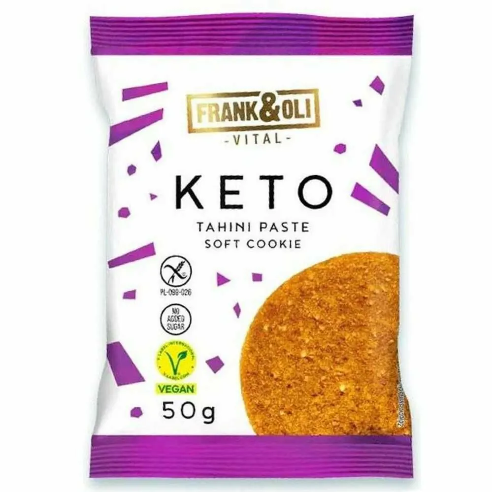 Miękkie KETO Ciasteczko z Pastą Sezamową Tahini Bez Dodatku Cukru 50 g - Frank&Oli