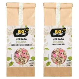 Herbata Zielona SŁODKIE PRZEBUDZENIE 50 g - Big Nature + Herbata Zielona SPOKOJNY SEN 50 g - Big Nature