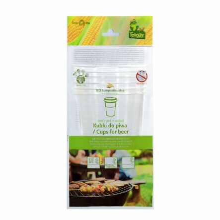 Kubki Do Piwa Kompostowalne 6 Sztuk - Froggy